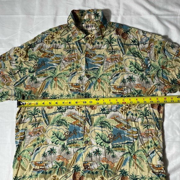 Vintage campia moda Hawaiian tropical all over button down 100% rayon shirt L - Picture 2 of 5